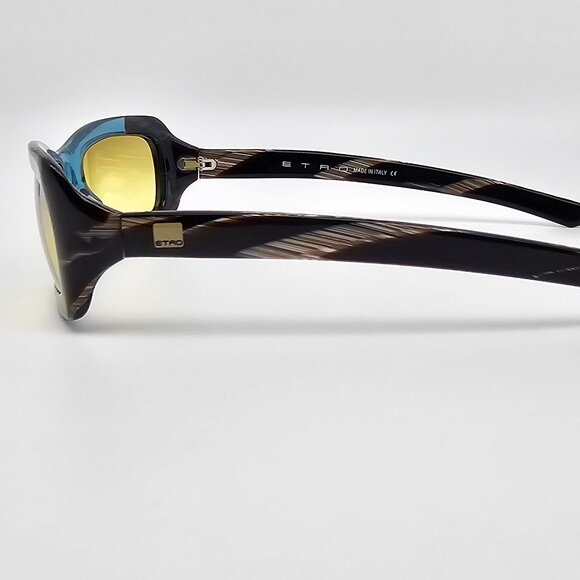 Etro Mod. SE 9760 51 Col. B46 Crystal Blue Horn Frame Yellow Lens Sunglasses - Picture 3 of 14